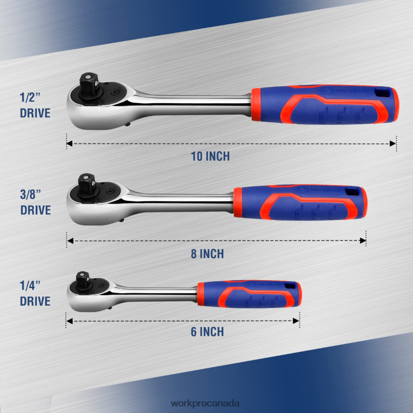 Helpful WORKPRO 3 Pcs Ratchet Set, Quick-Release Reversible 72-Tooth 40CR Steel Drive Socket Wrench Tool ZNRDXV91
