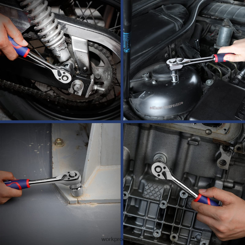 Helpful WORKPRO 3 Pcs Ratchet Set, Quick-Release Reversible 72-Tooth 40CR Steel Drive Socket Wrench Tool ZNRDXV91
