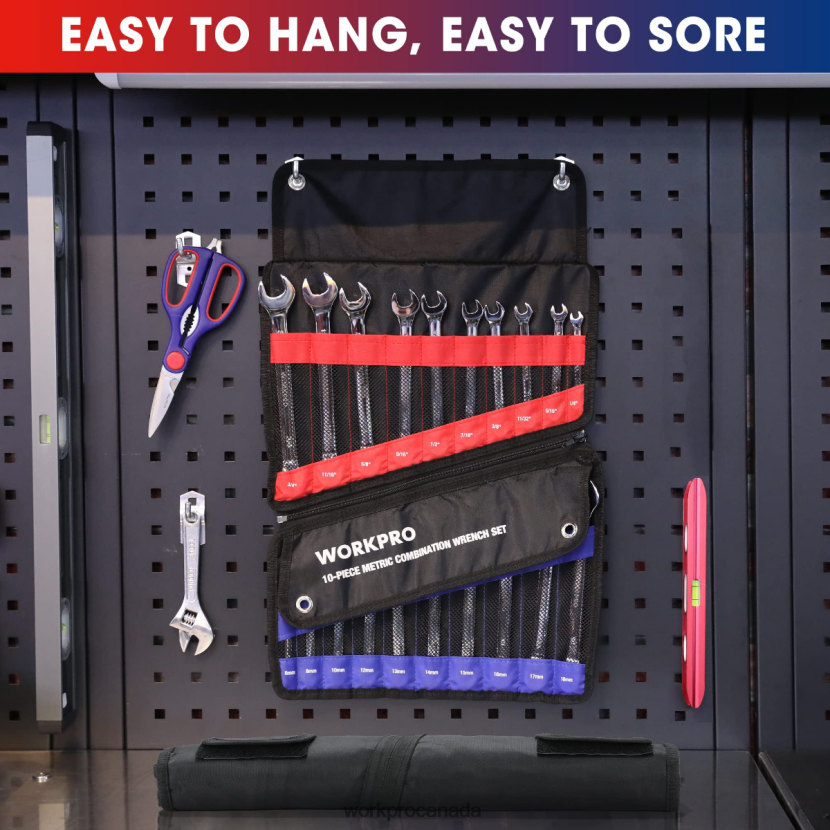 Morden WORKPRO 20 Pcs Metric & SAE Combination Cr-V 12-point Wrench Set Tool ZNRDXV93