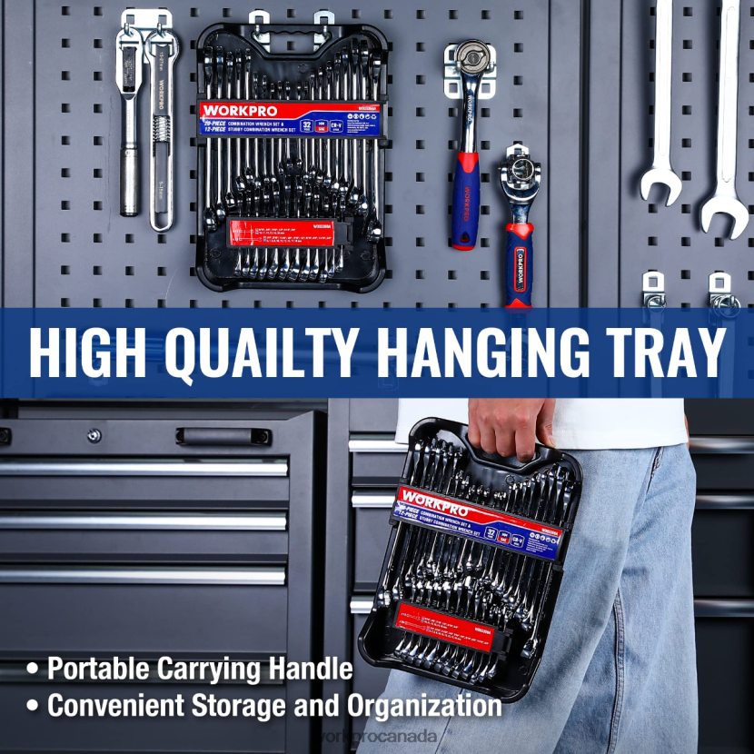 Morden WORKPRO 32 Pcs SAE & Metric Combination 12 PT Regular and Stubby Wrench Set Tool ZNRDXV92