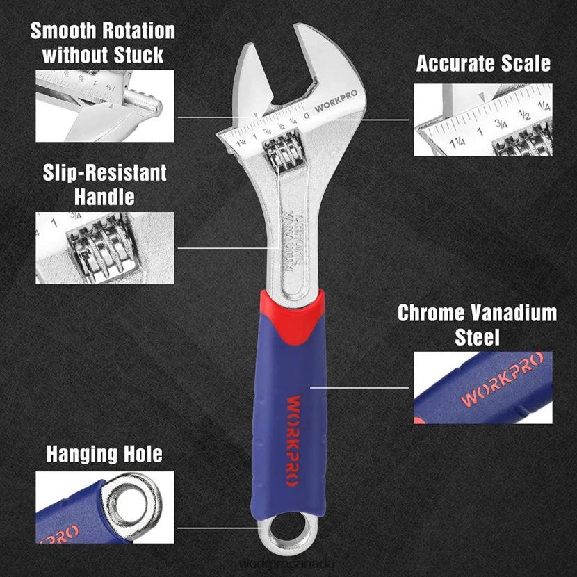 Morden WORKPRO 3 Pcs Adjustable Wrench Set Tool ZNRDXV83