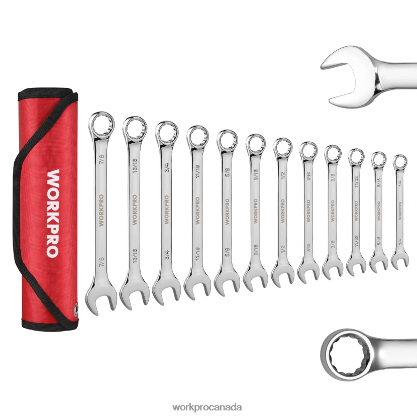 New WORKPRO 12 Pcs Metric 8-19mm, Premium Cr-V Combination Wrench Set Tool ZNRDXV95
