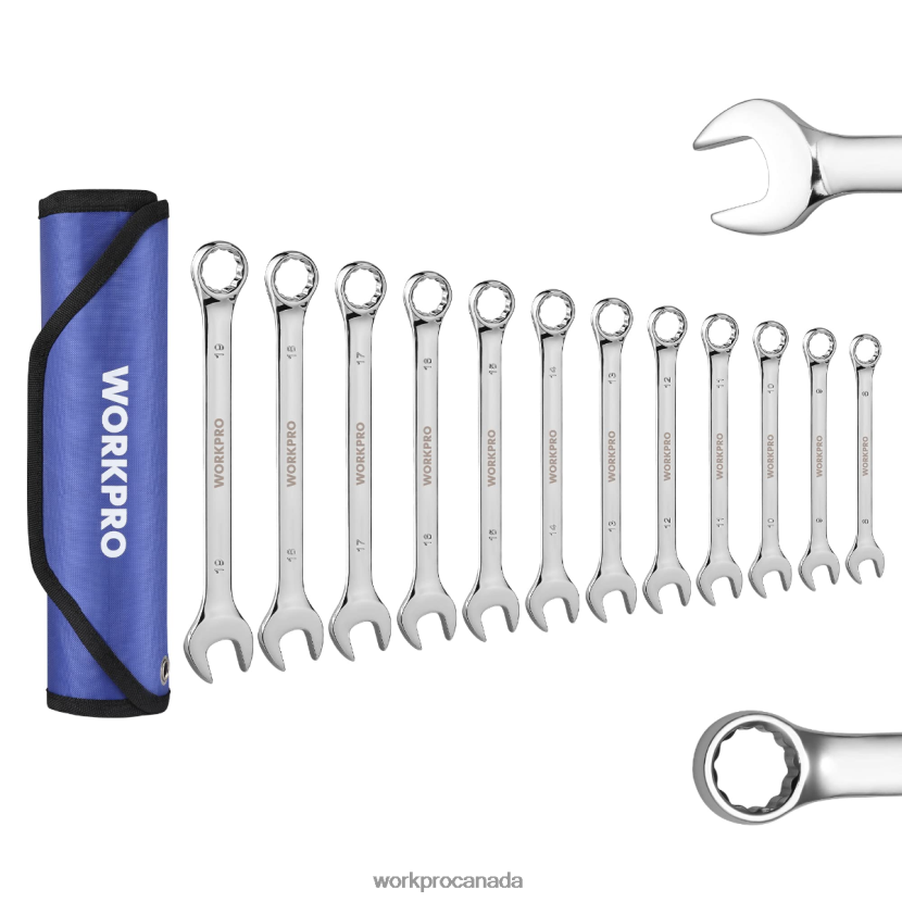 New WORKPRO 12 Pcs Metric 8-19mm, Premium Cr-V Combination Wrench Set Tool ZNRDXV95