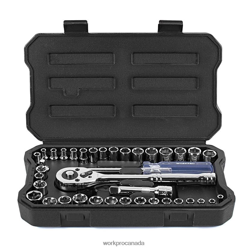 New WORKPRO 39 Pcs Drive Socket Wrench Set, 1/4-Inch & 3/8-Inch Small Sockets Set Tool ZNRDXV140