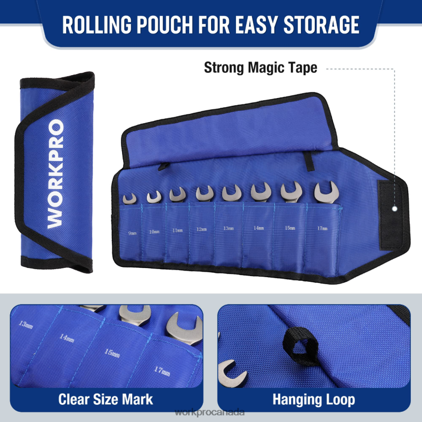 New WORKPRO 8 Pcs Flex-Head Stubby Ratcheting Combination Wrench Set Tool ZNRDXV82