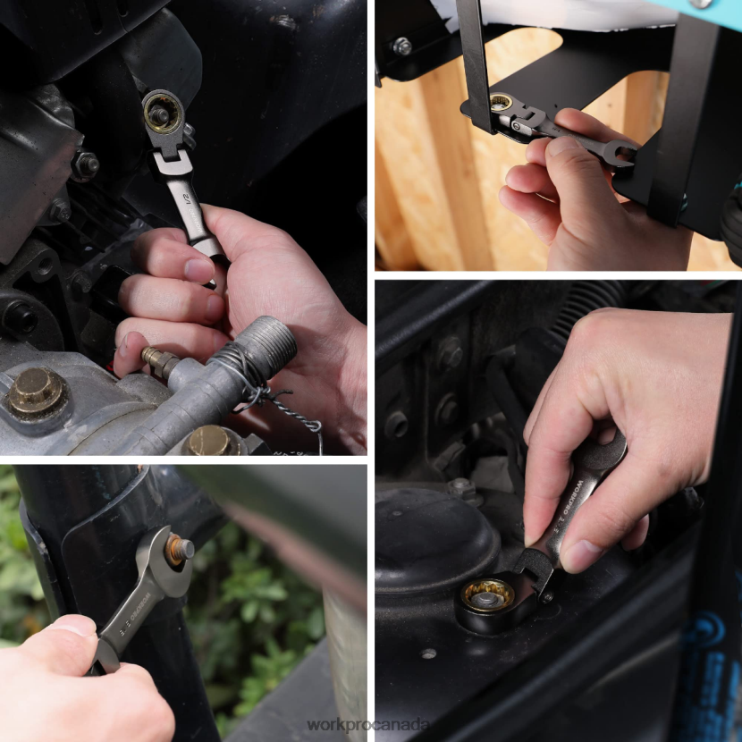 New WORKPRO 8 Pcs Flex-Head Stubby Ratcheting Combination Wrench Set Tool ZNRDXV82