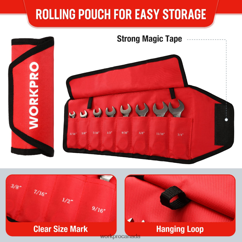 New WORKPRO 8 Pcs Flex-Head Stubby Ratcheting Combination Wrench Set Tool ZNRDXV82