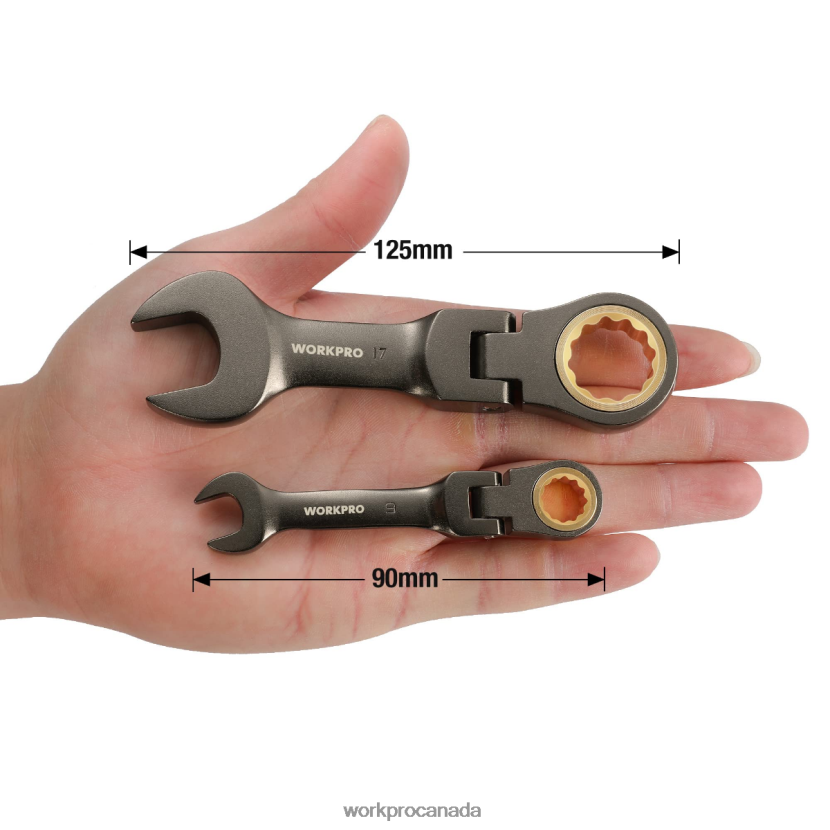 New WORKPRO 8 Pcs Flex-Head Stubby Ratcheting Combination Wrench Set Tool ZNRDXV82