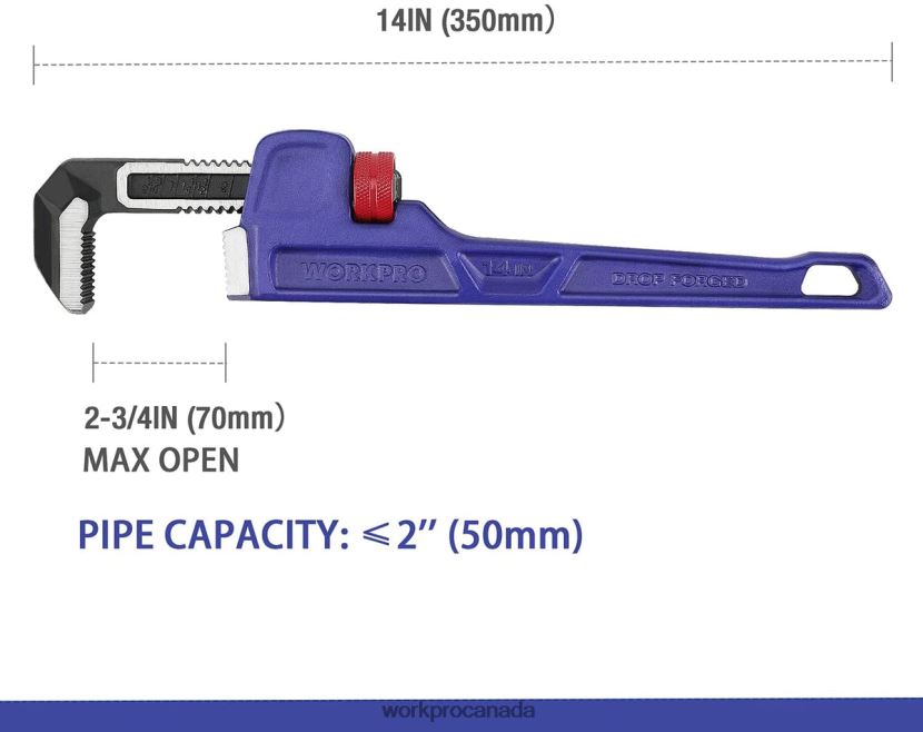 Useful WORKPRO 14-inch Heavy Duty Straight Plumbing Wrench Tool ZNRDXV89