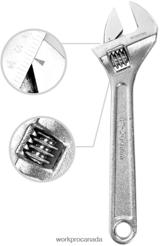 Useful WORKPRO 4 Pcs Adjustable Wrench Forged Heat Treated Chrome-plated Set Tool ZNRDXV84