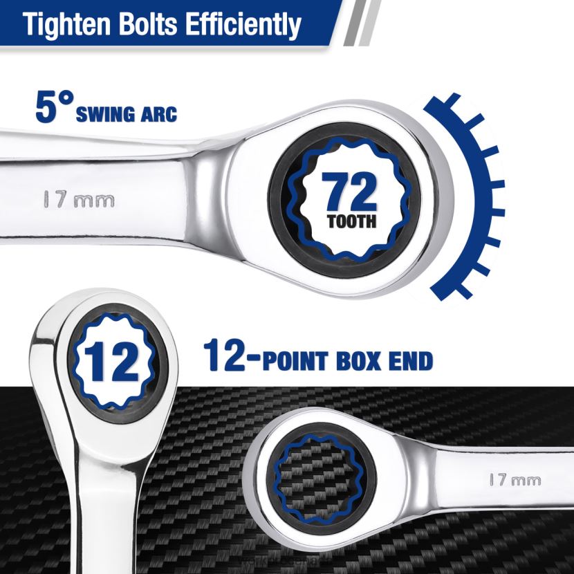Useful WORKPRO 7-Piece Ratcheting Combination Wrench Set Tool ZNRDXV85