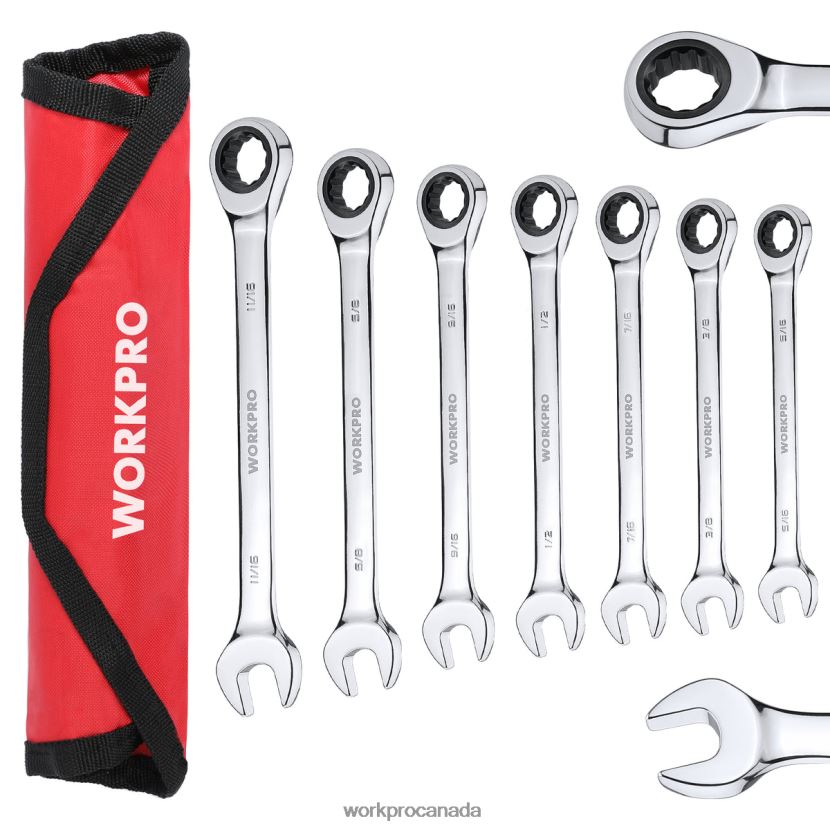 Useful WORKPRO 7-Piece Ratcheting Combination Wrench Set Tool ZNRDXV85