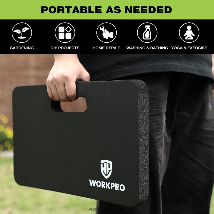 Black WORKPRO Extra Thick Foam Kneeling Pad, 17.5 x 11 x 1.5 Tool ZNRDXV277