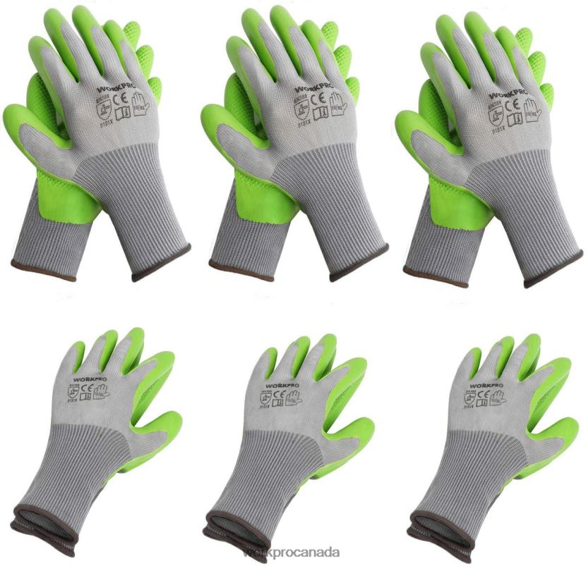 Helpful WORKPRO 6 Pairs Garden Work Gloves with Eco Latex Palm Coated Tool ZNRDXV275