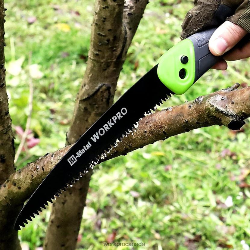 Helpful WORKPRO Folding Saw Compact Hand Pruning Saw with 7 Inch Blade Push Button Lock Tool ZNRDXV270