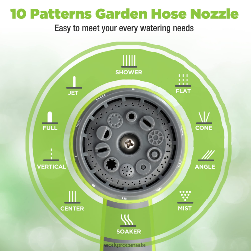 Helpful WORKPRO Garden Hose Nozzle Sprayer with 10 Spray Patterns Tool ZNRDXV278