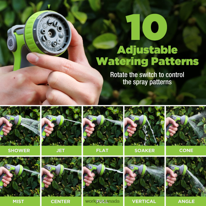 Helpful WORKPRO Garden Hose Nozzle Sprayer with 10 Spray Patterns Tool ZNRDXV278
