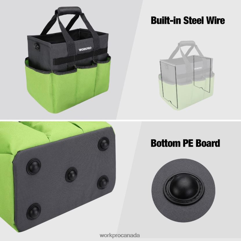 Helpful WORKPRO Heavy Duty Standable Garden Tote Bag, with 10 Pockets and Long Adjustable Shoulder Strap Tool ZNRDXV281