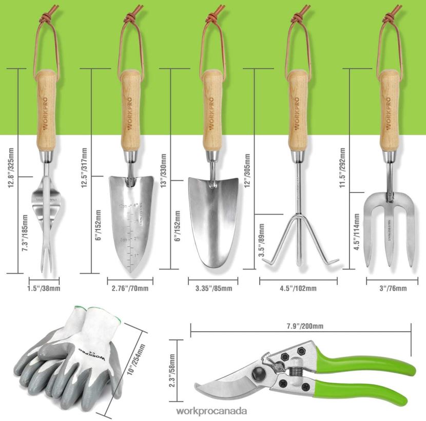Morden WORKPRO 7 Pcs Stainless Steel Heavy Duty Garden Tools Set Tool ZNRDXV274