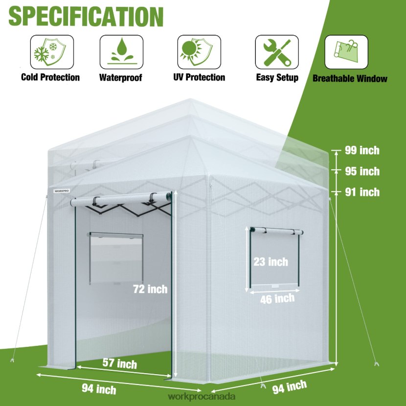 Morden WORKPRO Portable Walk-in Greenhouse Tool ZNRDXV279