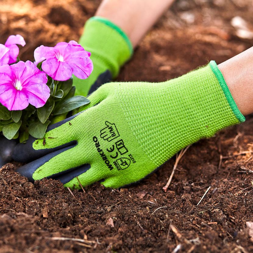 New WORKPRO 2 Pairs Garden Working Gloves with Eco Latex Palm Coated and Touchscreen for Weeding, Digging, Raking and Pruning Tool ZNRDXV273
