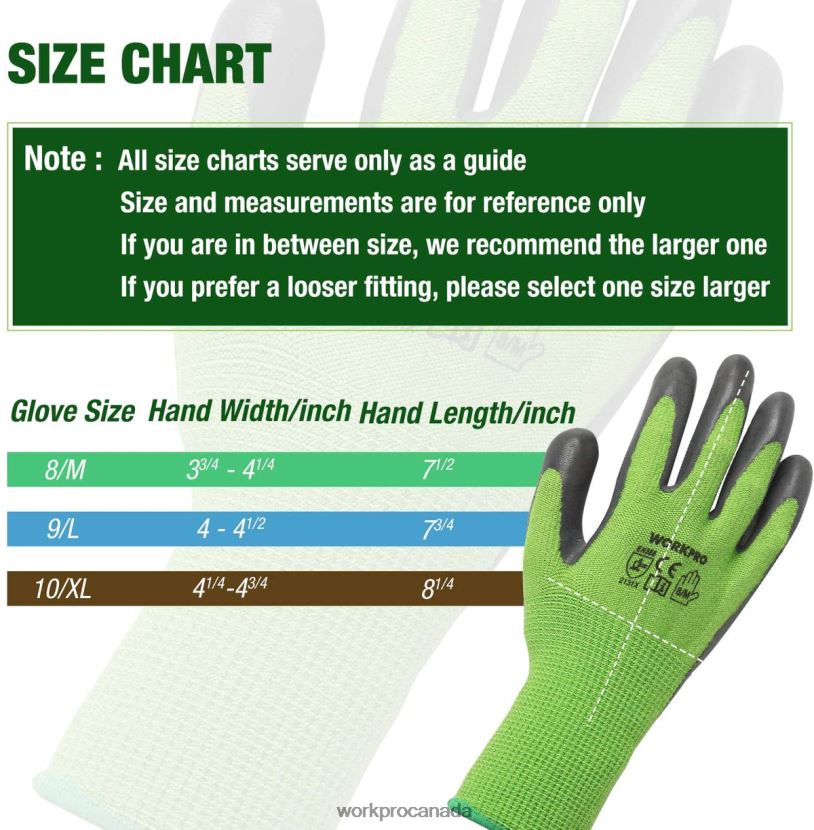 New WORKPRO 2 Pairs Garden Working Gloves with Eco Latex Palm Coated and Touchscreen for Weeding, Digging, Raking and Pruning Tool ZNRDXV273