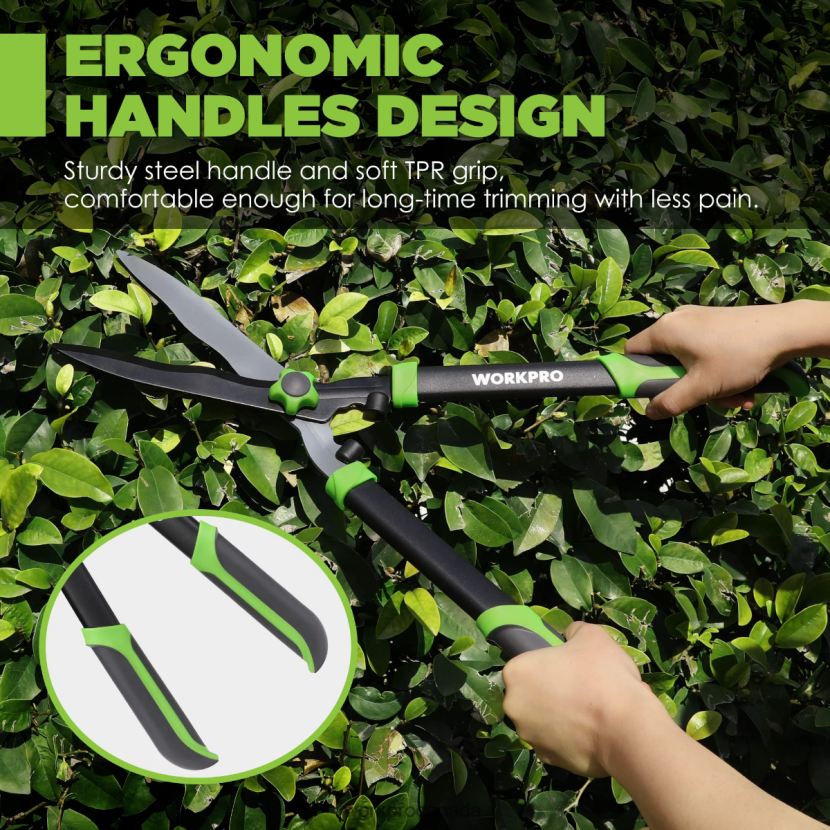 New WORKPRO Manual Hedge Shears with Wavy Blade & Ergonomic Comfortable Handle Tool ZNRDXV287