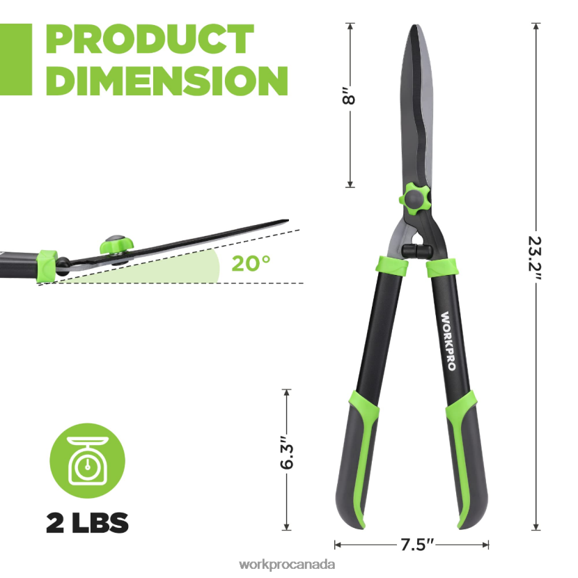 New WORKPRO Manual Hedge Shears with Wavy Blade & Ergonomic Comfortable Handle Tool ZNRDXV287