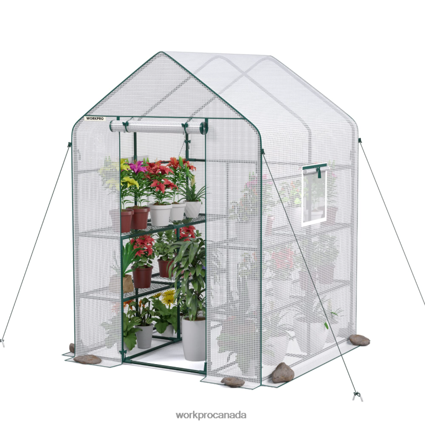 Useful WORKPRO Large 3 Tier 8 ShelvesOutdoor Portable Walk-in Gardening Greenhouse Tool ZNRDXV290