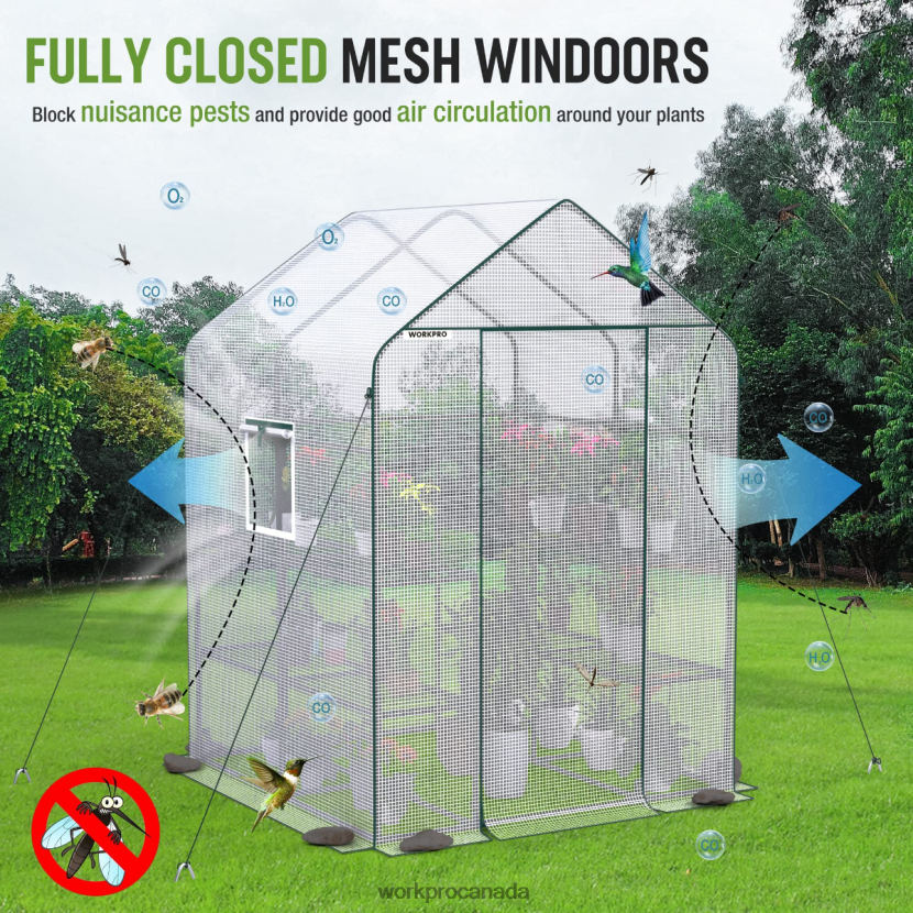 Useful WORKPRO Large 3 Tier 8 ShelvesOutdoor Portable Walk-in Gardening Greenhouse Tool ZNRDXV290