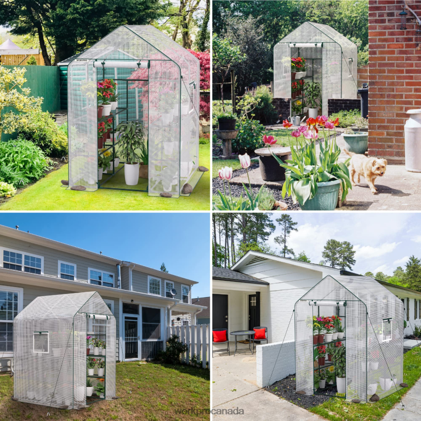 Useful WORKPRO Large 3 Tier 8 ShelvesOutdoor Portable Walk-in Gardening Greenhouse Tool ZNRDXV290