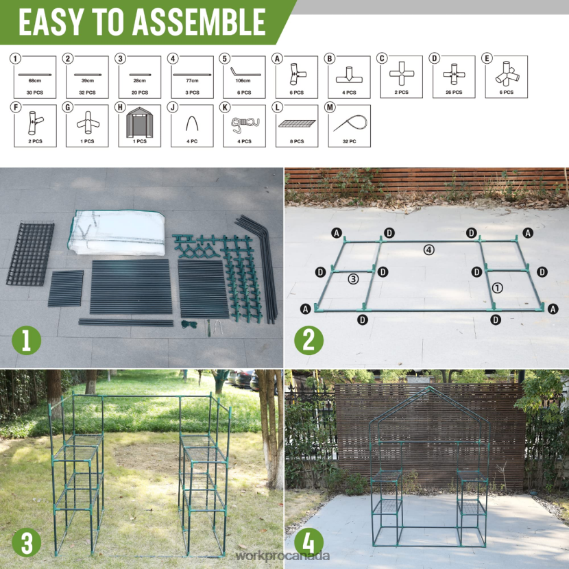 Useful WORKPRO Large 3 Tier 8 ShelvesOutdoor Portable Walk-in Gardening Greenhouse Tool ZNRDXV290