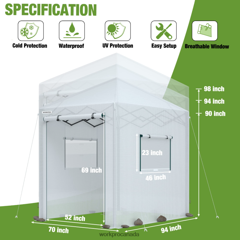 Useful WORKPRO Portable Walk-in Greenhouse Tool ZNRDXV289