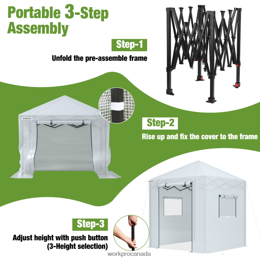 Useful WORKPRO Portable Walk-in Greenhouse Tool ZNRDXV289