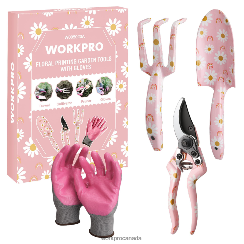 White/Pink WORKPRO 4PCS Aluminum Garden Tool Set Tool ZNRDXV285