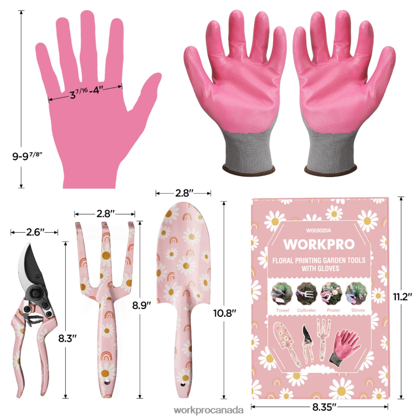 White/Pink WORKPRO 4PCS Aluminum Garden Tool Set Tool ZNRDXV285