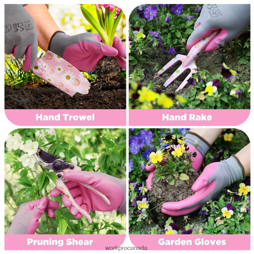 White/Pink WORKPRO 4PCS Aluminum Garden Tool Set Tool ZNRDXV285