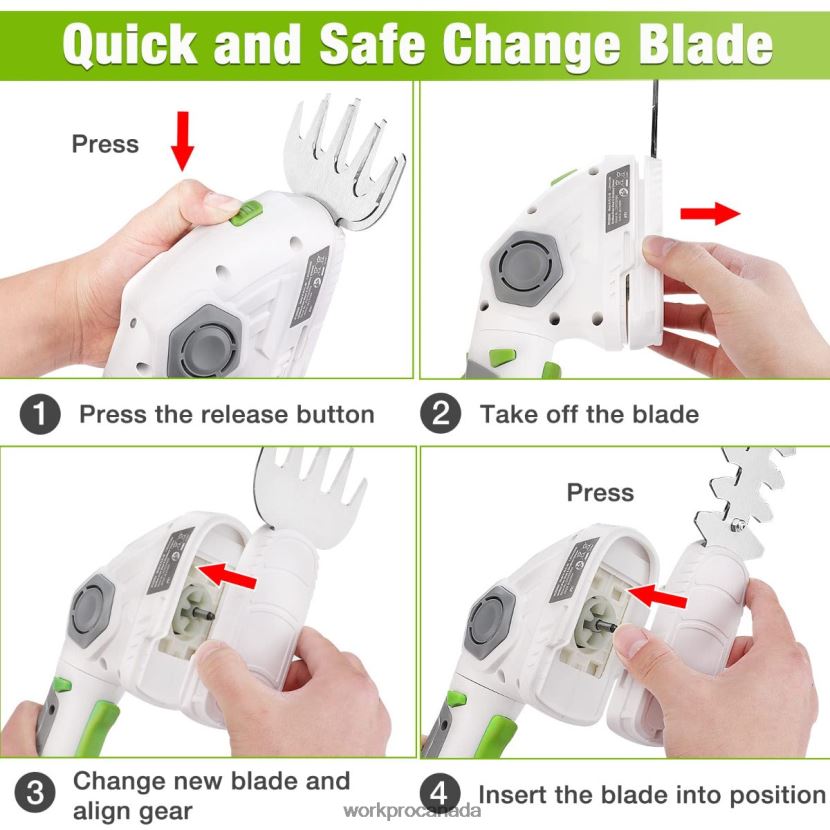Green/White WORKPRO Cordless Grass Shear & Shrubbery Trimmer 2 in 1 Handheld Hedge Trimmer 7.2V Electric Grass Trimmer Hedge Shears Tool ZNRDXV297