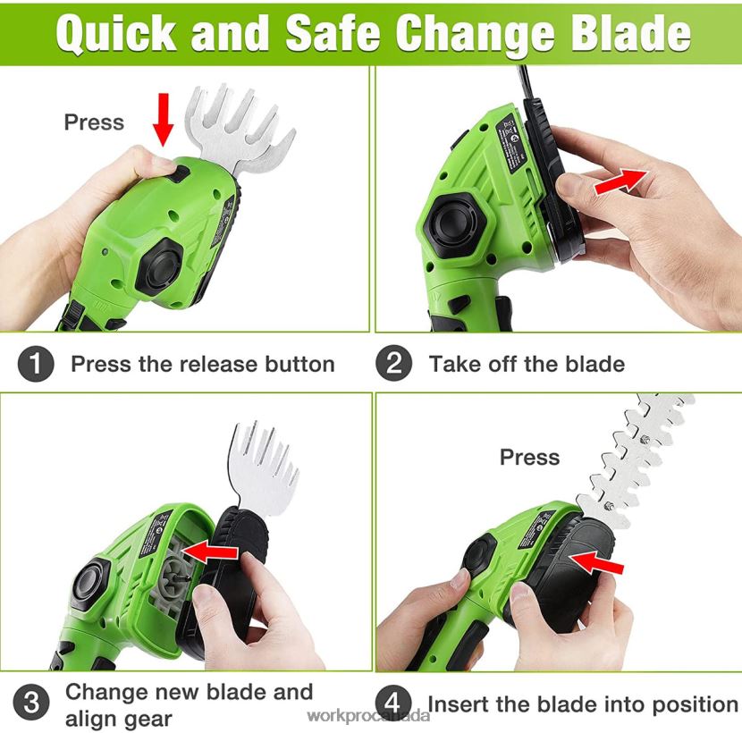 Green/White WORKPRO Cordless Grass Shear & Shrubbery Trimmer 2 in 1 Handheld Hedge Trimmer 7.2V Electric Grass Trimmer Hedge Shears Tool ZNRDXV297