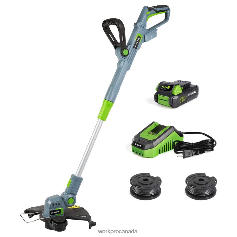 Helpful WORKPRO 20V Cordless String Trimmer / Edger 12-inch with 2Ah Lithium-Ion Battery 1 Hour Quick Charger 16.4ft Trimmer Line Included Tool ZNRDXV293