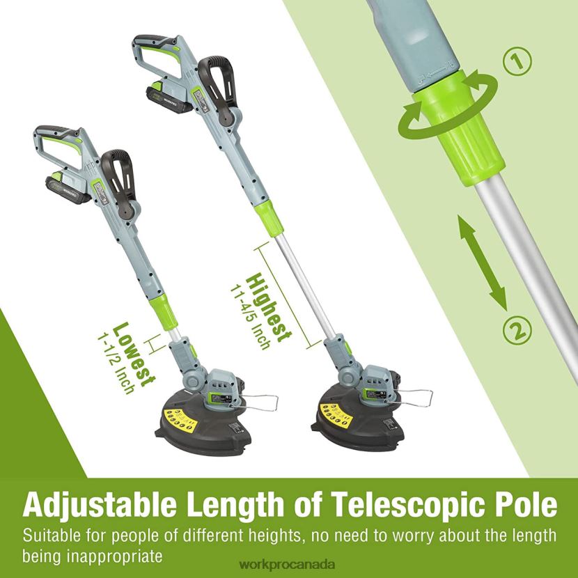 Helpful WORKPRO 20V Cordless String Trimmer / Edger 12-inch with 2Ah Lithium-Ion Battery 1 Hour Quick Charger 16.4ft Trimmer Line Included Tool ZNRDXV293