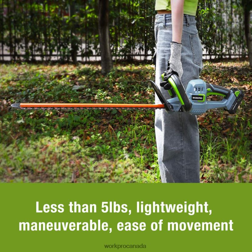 Morden WORKPRO 20V Cordless Hedge Trimmer Dual Action Blades Electric Gardening Tool 2.0Ah Battery and 1 Hour Quick Charger Included Tool ZNRDXV295