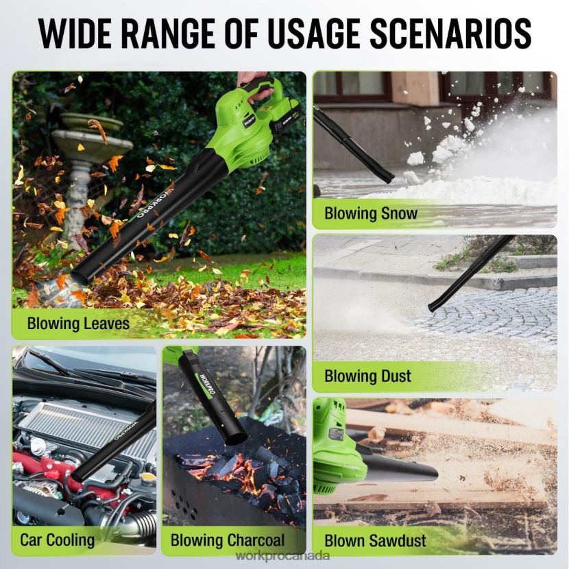 Morden WORKPRO 20V Lightweight Mini Cordless Leaf Blower wih Battery and Charger, 2-Speed Control Tool ZNRDXV303