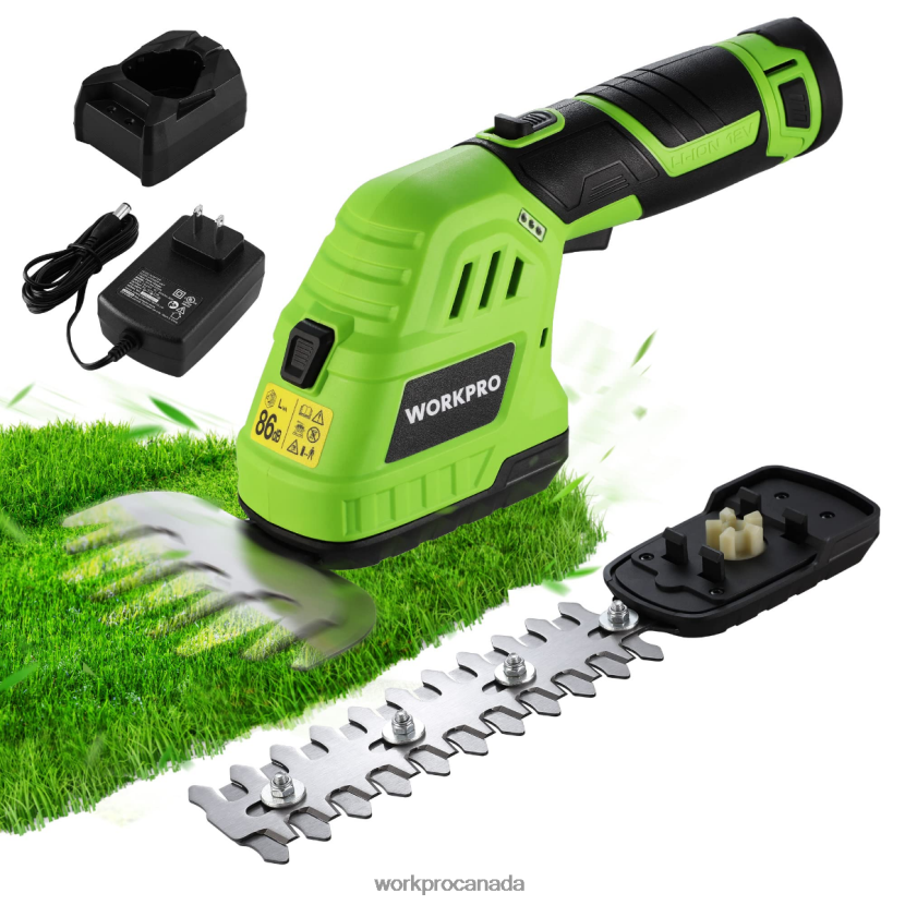Morden WORKPRO 2 in 1 12V Electric Cordless Grass Hedge Shear & Handheld Shrubbery Trimmer, with 2.0Ah Rechargeable Lithium-Ion Battery and 1 Hour Fast Charger Tool ZNRDXV301
