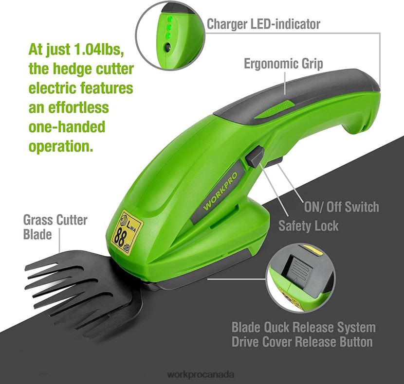 Morden WORKPRO 2 in 1 Handheld Hedge Trimmer 7.2V Electric Grass Trimmer Hedge Shears/Grass Cutter Tool ZNRDXV294
