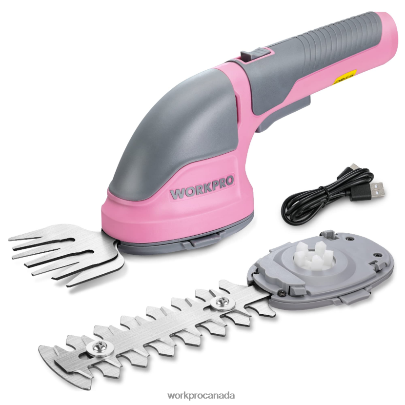 Pink/Green/White WORKPRO 2 in 1 Handheld 3.6V Electric Cordless Shrubbery Trimmer Hedge Shears/Grass Cutter Tool ZNRDXV268