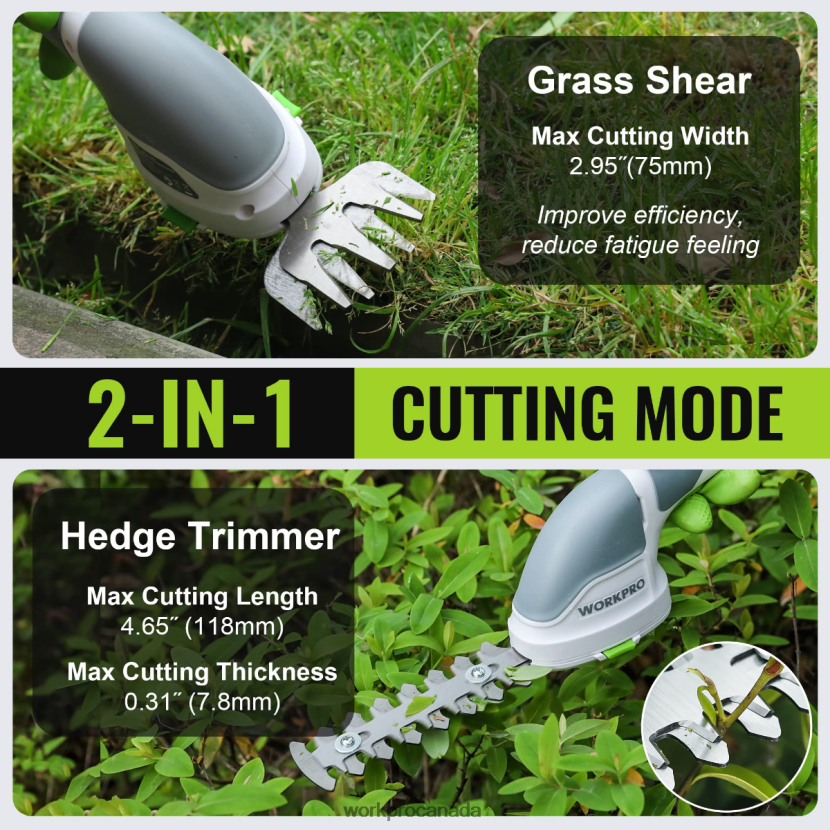 Pink/Green/White WORKPRO 2 in 1 Handheld 3.6V Electric Cordless Shrubbery Trimmer Hedge Shears/Grass Cutter Tool ZNRDXV268