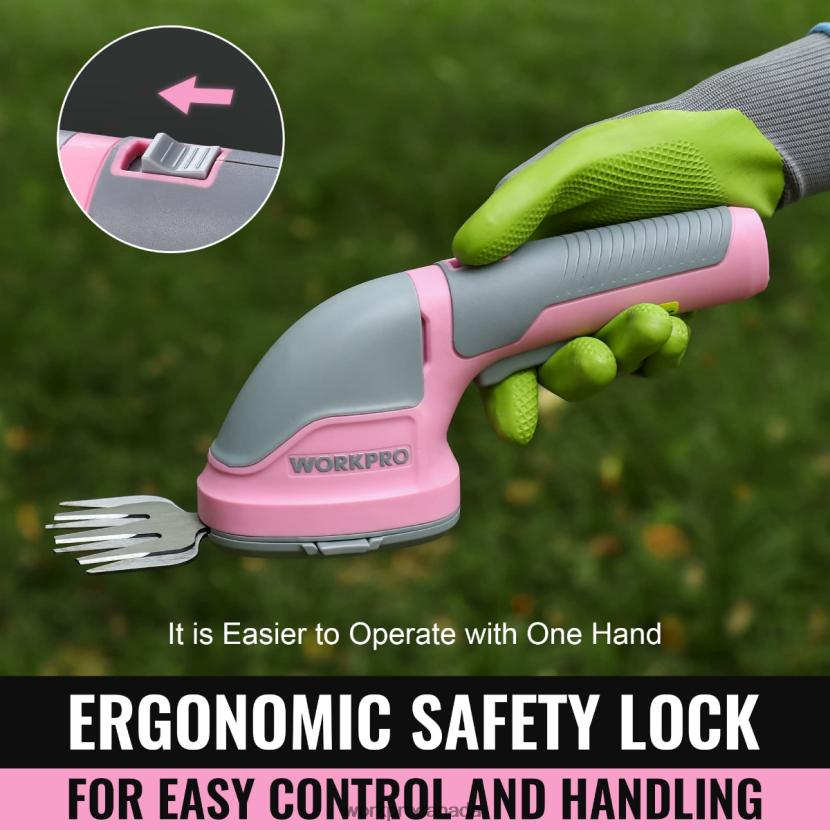 Pink/Green/White WORKPRO 2 in 1 Handheld 3.6V Electric Cordless Shrubbery Trimmer Hedge Shears/Grass Cutter Tool ZNRDXV268