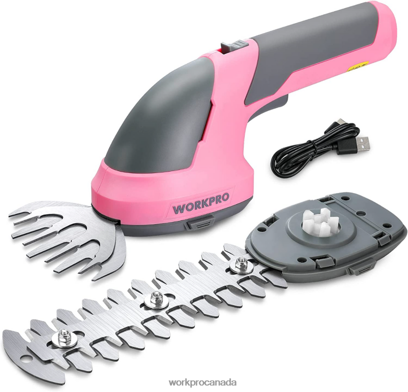 Pink/Green/White WORKPRO 2 in 1 Handheld 7.2V Electric Cordless Shrubbery Trimmer Hedge Shears/Grass Cutter Tool ZNRDXV269