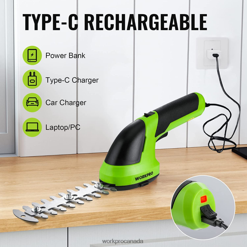Pink/Green/White WORKPRO 2 in 1 Handheld 7.2V Electric Cordless Shrubbery Trimmer Hedge Shears/Grass Cutter Tool ZNRDXV269